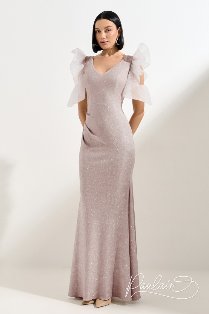 Силуэтное вечернее платье с фигурными короткими рукавами - ПЕРВОЕ ВПЕЧАТЛЕНИЕ ЛАЙТ | Paulain