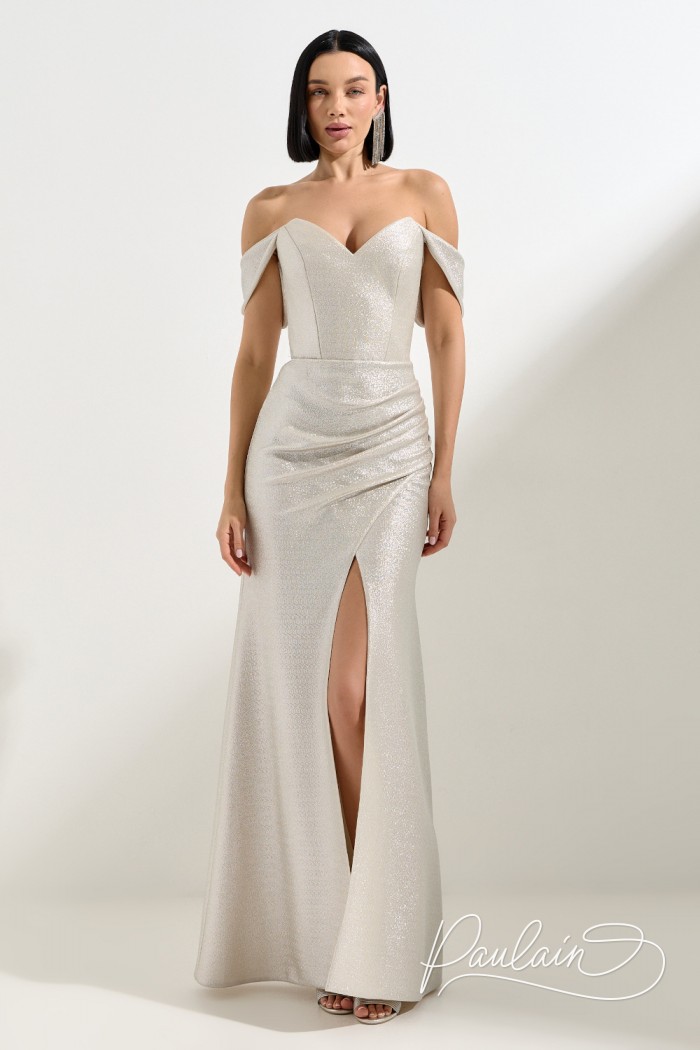 Силуэтное вечернее платье лаконичного кроя со съемными бретелями - БЕЗ КОМПРОМИССОВ | Paulain